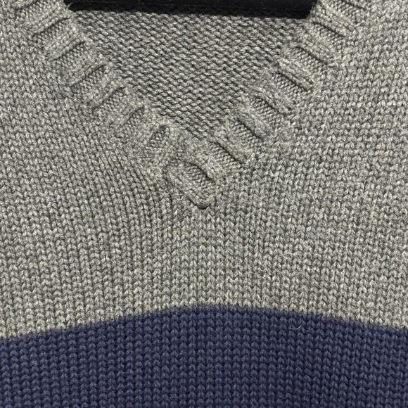 VTG Polo Ralph Lauren Sweater Mens 2XL Cherokee Stripe Blue Red V Neck Pullover - Picture 3 of 8